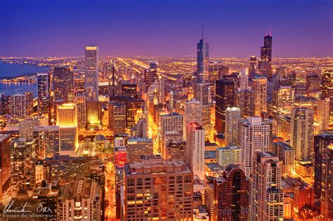 Chicago Skyline At Night By Nightline On Deviantart