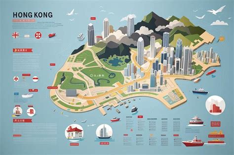 Infografik Vorlage Für Die Karte Von Hongkong Premium Foto