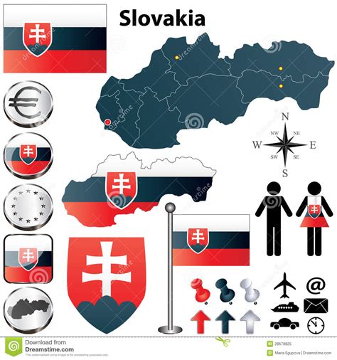 Slowakei karte stadtplan anzeigen gelände stadtplan mit gelände anzeigen satellit satellitenbilder anzeigen hybrid satellitenbilder mit straßennamen anzeigen. Slowakei-Karte vektor abbildung. Illustration von ...