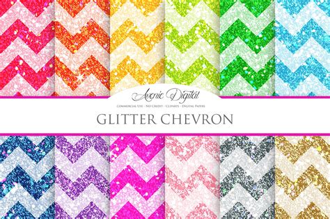 Glitter Chevron Digital Paper By Aveniedigital Thehungryjpeg