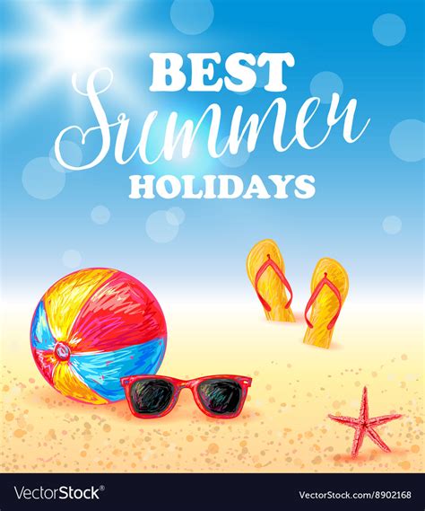 Best Summer Holidays Poster Royalty Free Vector Image