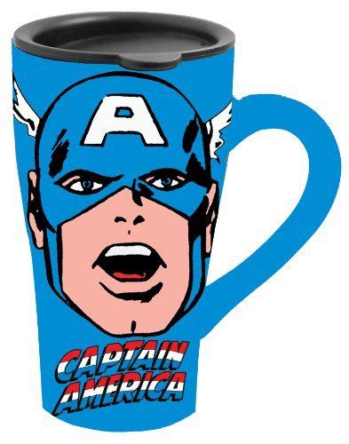 18 63 silver buffalo marvel comics captain america ceramic travel mug with friction lid 18