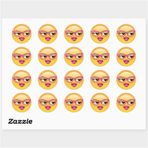 Emoji Flirty Girl Id227 Classic Round Sticker Zazzle