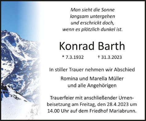 Traueranzeigen Von Konrad Barth Schwaebische De Trauerportal