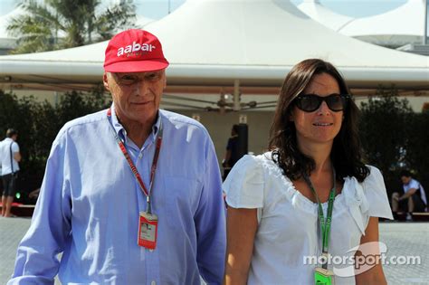 Niki Lauda With His Wife Birgit Lauda At Abu Dhabi Gp