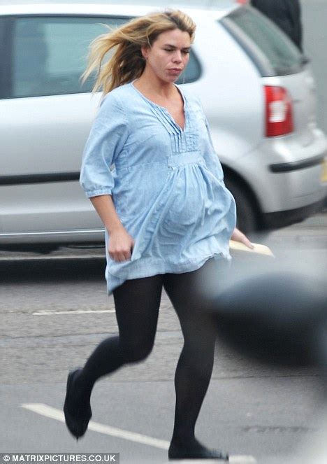 Heavily Pregnant Billie Piper Keeps Active As She Sprints To Her Car Daily Mail Online