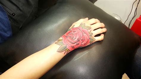 타투스킬 Tattooskill Rose Tattoo Back Of Ones Hand