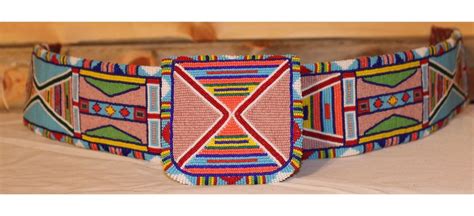 Crow Fully Beaded Belt And Buckle Native American Beadwork Beadwork