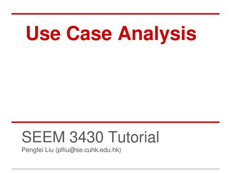 Use Case Analysis
