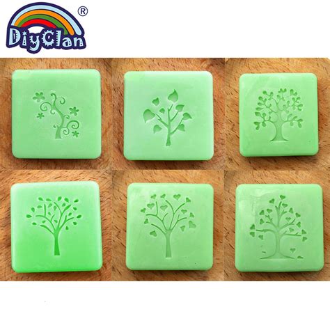 Heart Tree Design Handmade White Resin Soap Stamp Stamping Soap Mold