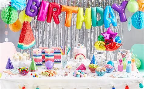 Rainbow themed birthday party decorations. Rainbow Party theme @Kmart | Rainbow theme party, Birthday ...