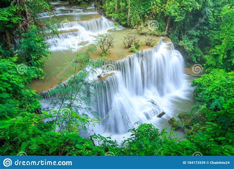 Huay Mae Kamin Waterfall In Khuean Srinagarindra National Park The