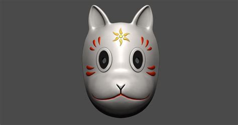 Gin Mask Fox Mask From Anime 3d Model 3d Printable Cgtrader