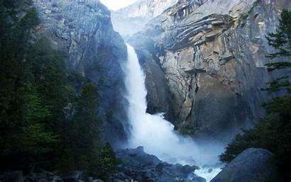 Waterfall Mountain Waterfalls Nature Wallpapers Yosemite Landmark