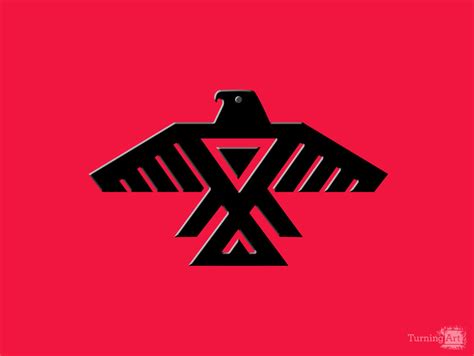 Thunderbird Emblem Of The Anishinaabe People Black On Red Version By