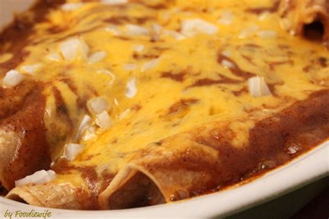 A Feast For The Eyes Cheese And Onion Enchiladas With Tex Mex Chili Gravy