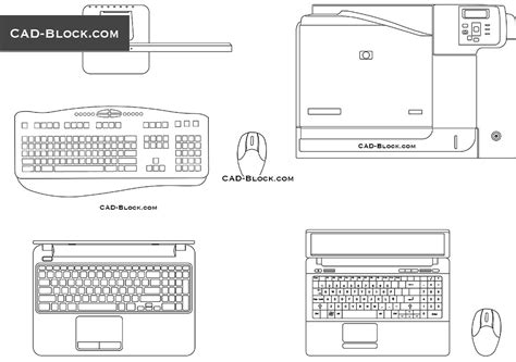 Laptop Peripheral Devices Cad Block Free Autocad Drawings Download