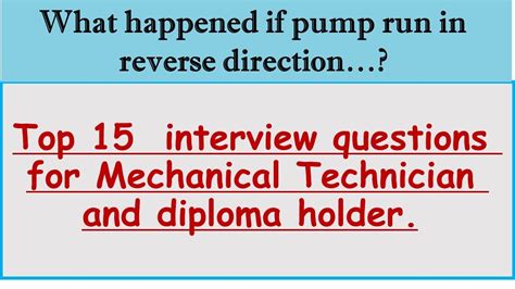 Mechanical Maintenance Job Interview Questions Answersdiploma Holder
