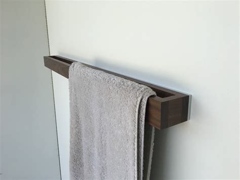 Towel racks are a great way to organize, sort and dry your towels or sheets! Bathroom Towel Rack - Walnut-White backplate- Modern Towel ...