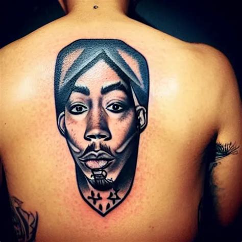 A Person With A Tattoo On Their Back Wiz Khalifa Stable Diffusion