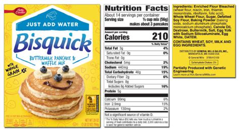 Bisquick Nutrition Facts Bisquicktm Original Pancake And Baking Mix