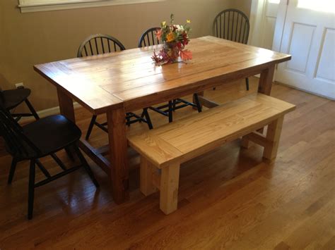 We started assembling the table. Free plans for making a rustic farmhouse table bench | A Lesson Learned