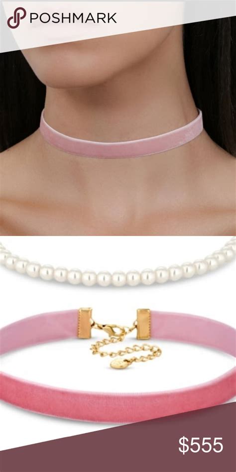 Pink Choker Pink Velvet Like Choker Jewelry Necklaces Choker Jewelry