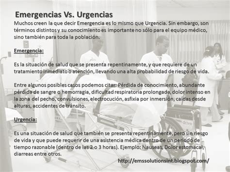 Diferencia Entre Emergencias Y Urgencias Medicas Med Tac