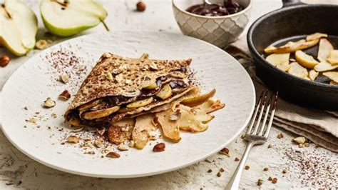 Buckwheat Crepes Filled With Hazelnuts And Pears Gluten Free