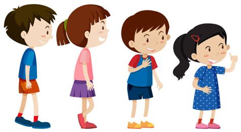 1400 Kids Waiting In Line Stock Illustrations Royalty Free Vector