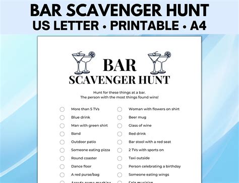 bar scavenger hunt pub crawl scavenger hunt bar crawl scavenger hunt adult scavenger hunt