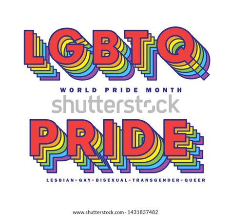 letters typeface pride month rainbow spectrum stock vector royalty free 1431837482
