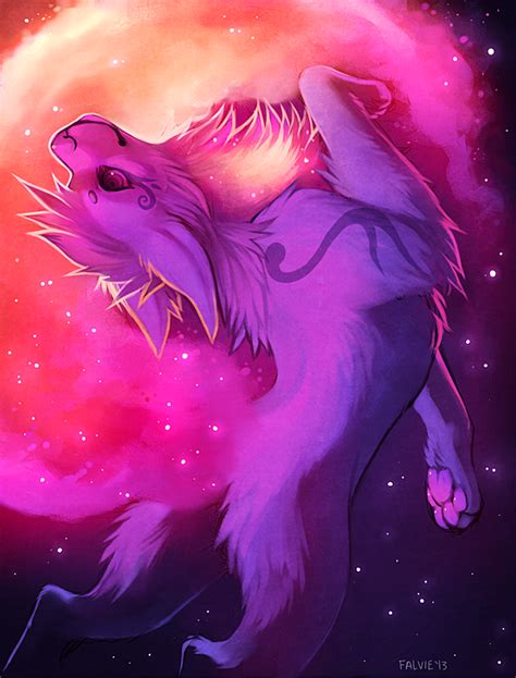 Anime Purple Anime Galaxy Wolf Wallpaper Santinime