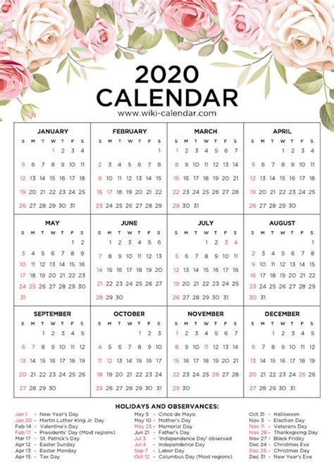 Aesthetic Calendar 2021 Printable Free Letter Templates