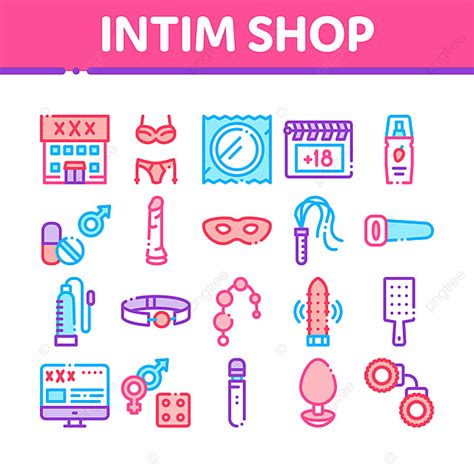 Intim Shop Sex Toys Collection Icons Set Vector Intime Boutique Le Sexe Png Et Vecteur Pour