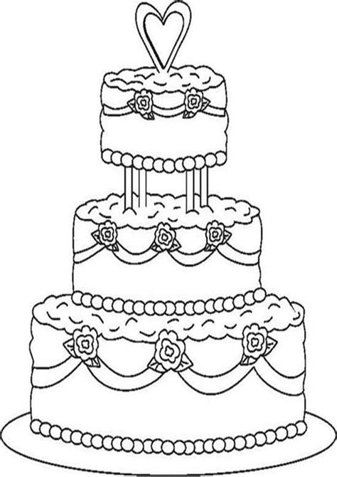 Free And Easy To Print Cake Coloring Pages Wedding Coloring Pages