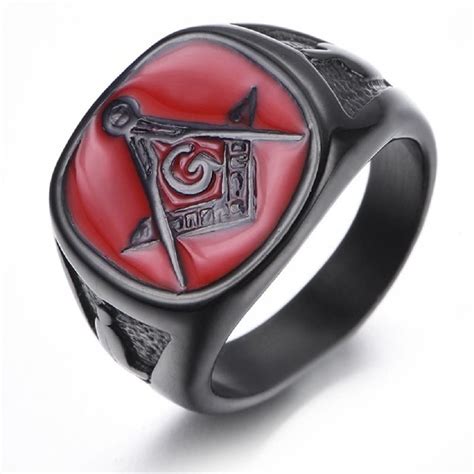 Buy Pikalfmasonic Ring For Men Masonic Freemason Ring Retro Freemason