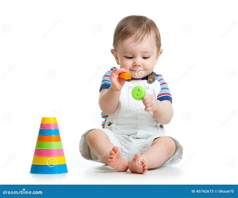 Baby Boy Playing With Toy Stock Image Image Of Activity 40742673
