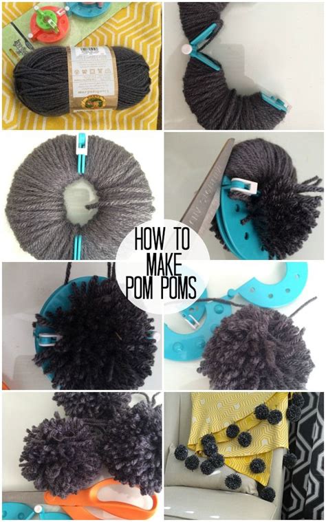 The most efficient way i found to do this was as follows. How to Make Yarn Pom Poms and a Giant Pom Pom Throw ...