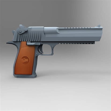 3d Model Desert Eagle Low Poly Mobile Game Ready Model Vr Ar Low