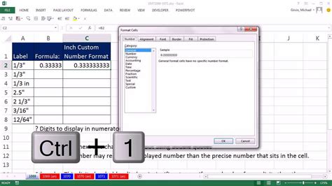 Excel Magic Trick 1069 Displaying Decimal And Fractional Inches In Excel 13 Or 25 Or 2 13