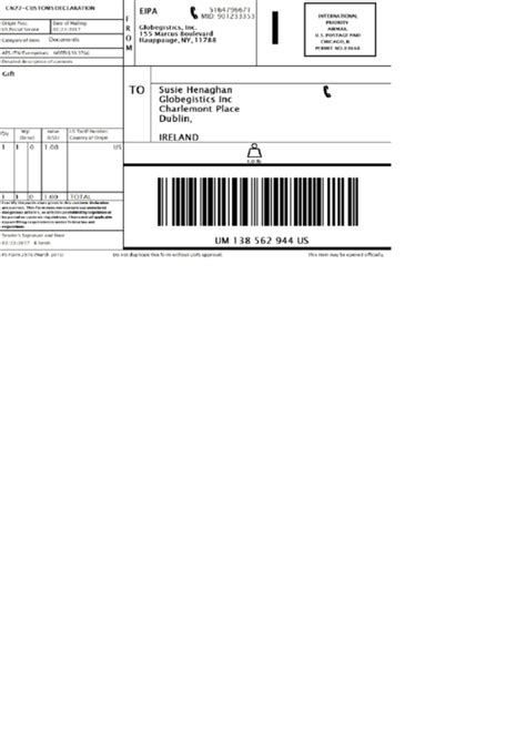 Customs Form 2976 A Printable Printable Forms Free Online