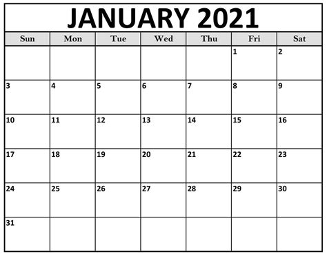 With our new template, all you need to do is download the template and it is ready for you to use right away. Printable January 2021 Calendar Word PDF Template - Set ...