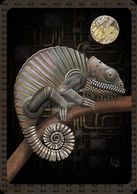Steampunk Chameleon Card Copy By Maxinesimaginarium On Deviantart