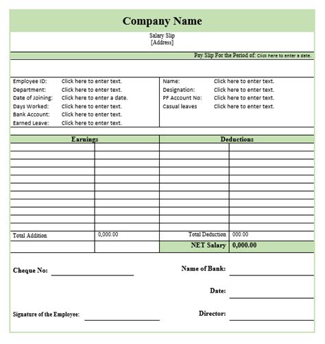 Salary Slip Templates 15 Free Printable Word Excel And Pdf