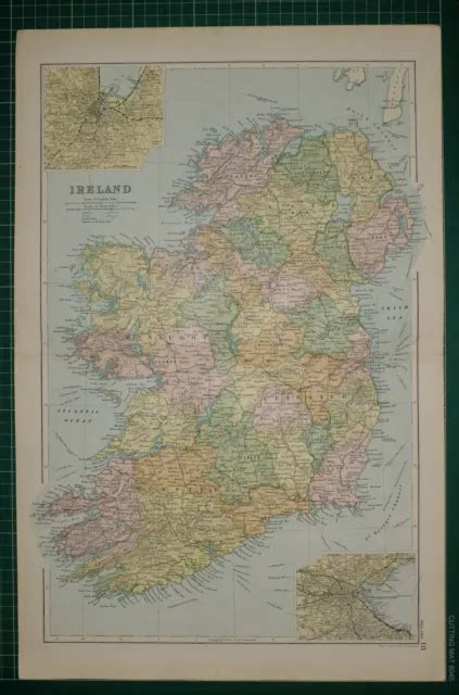 1905 MAPPA ANTICA Irlanda Connaught Leinster Ulster Munster Dublino