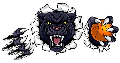 Black Panther Basketball Mascot Stock Vector Illustration Of Mean