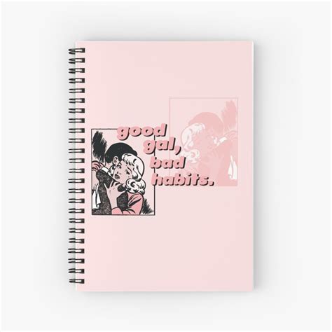 Good Gal Bad Habits Pink Aesthetic Tumblr Style Spiral Notebook By