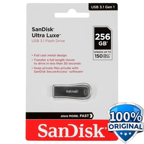 Sandisk Ultra Luxe Usb Flashdisk Usb 31 256gb Sdcz74 256g Silver