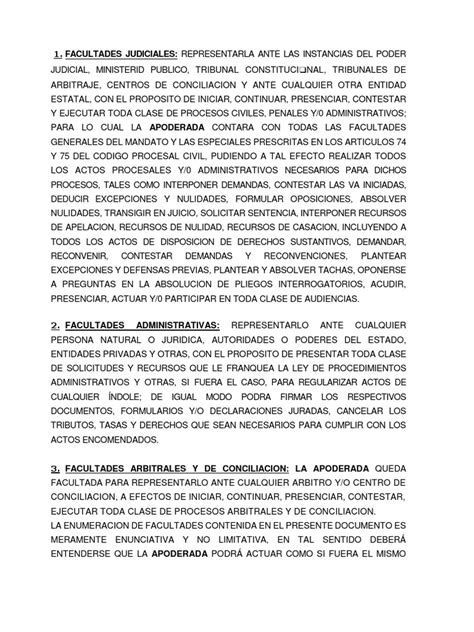 Modelo De Carta Poder Peru Ley Procesal Información Del Gobierno